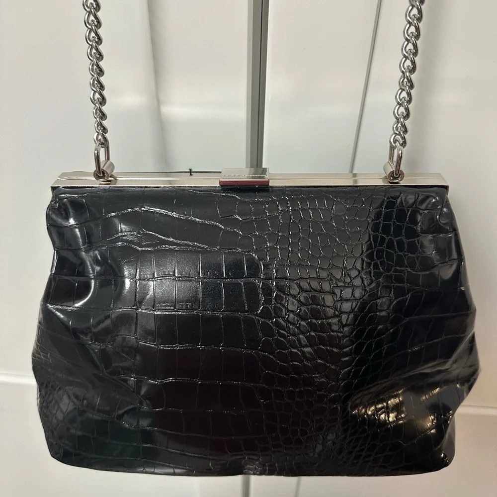 BCBGENERATION Faux Patent Croc Purse GUC - Picture 1 of 9